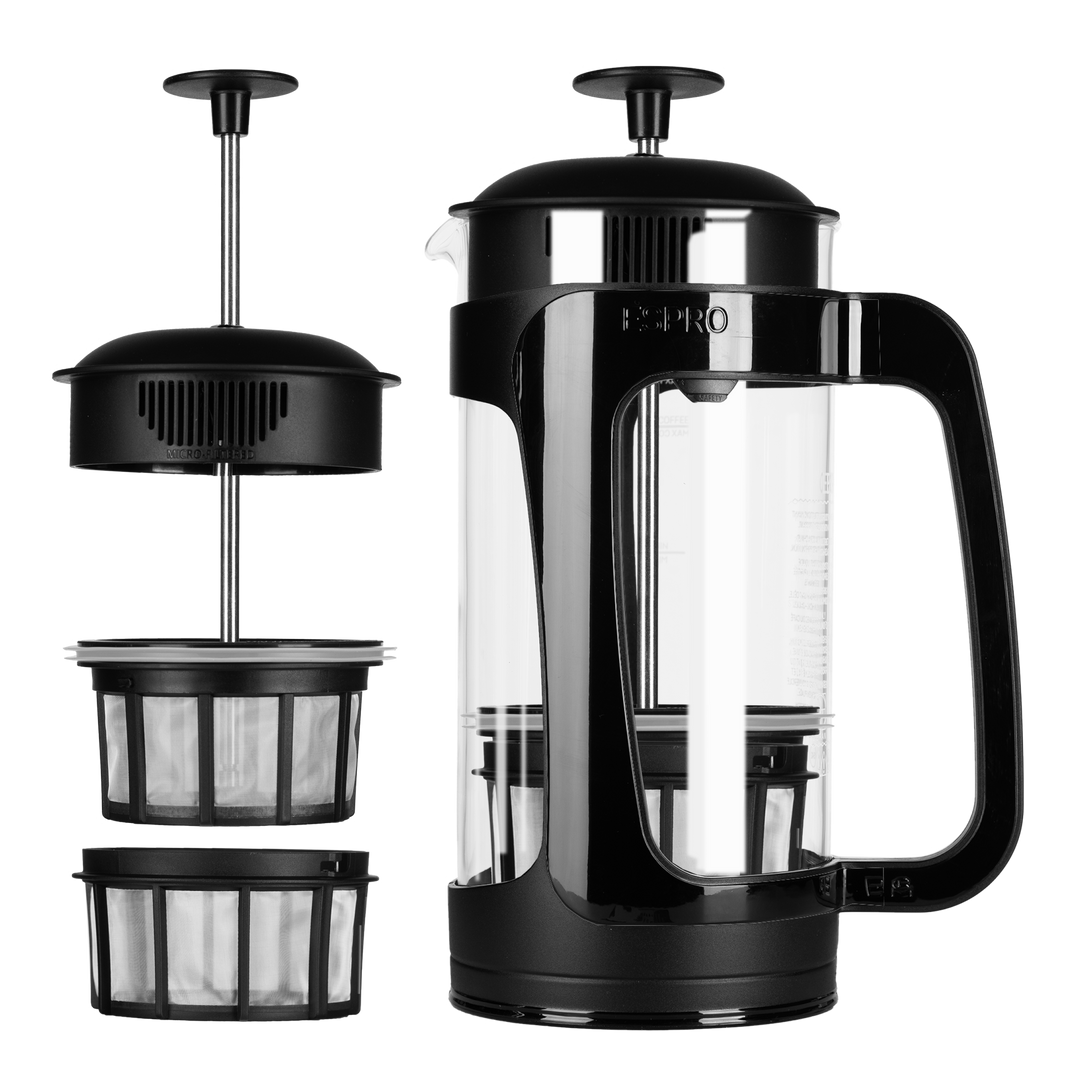 German Glass French Press, Black / 32 oz
