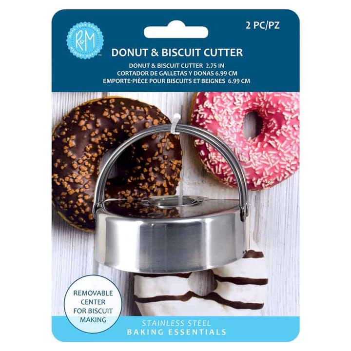 Donut &amp; Biscuit Cutter Stainless Steel 2.75" Carded