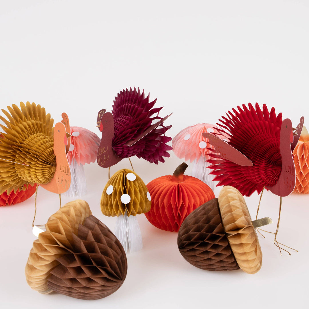 THANKSGIVING Mixed Thanksgiving Honeycomb Decorations