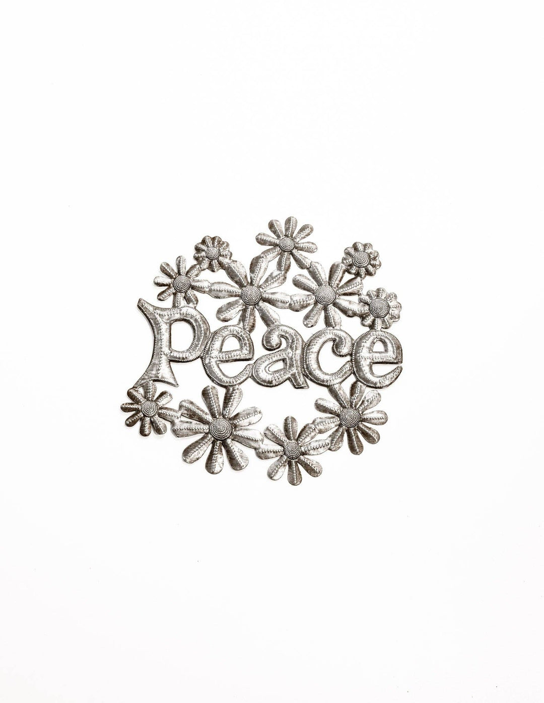 Peace with the Flowers Metal Wall Plaque