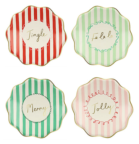Striped Christmas Paper Plates