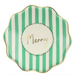 Striped Christmas Paper Plates