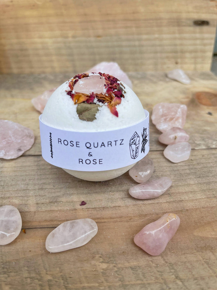 Rose Quartz &amp; Rose Bath Bomb: Medium