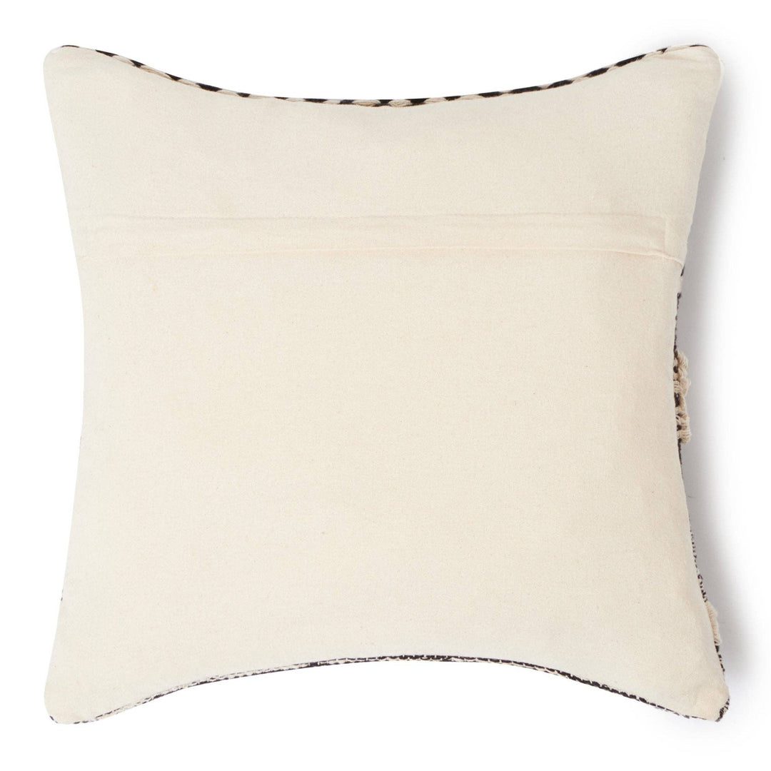 REDEARTH Textured Throw Pillows. 100% Cotton Char Delineate Black. 18" x 18"