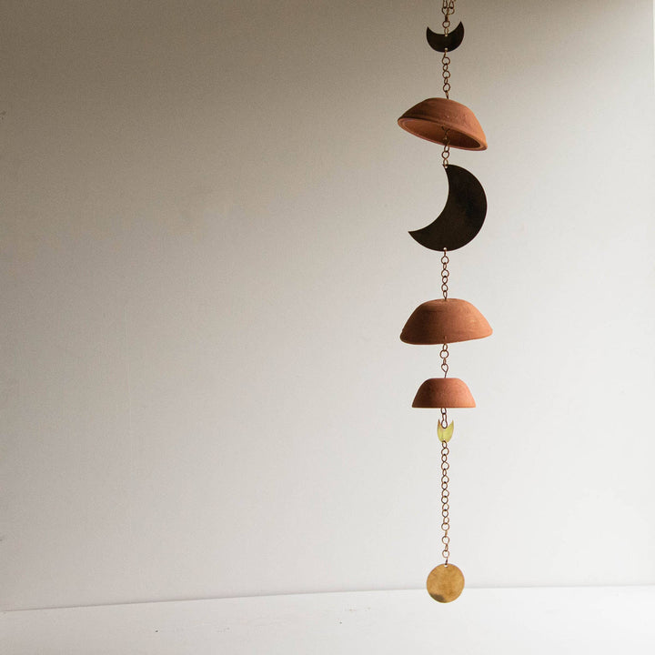 Moon Brass Terracotta &amp; Metal Hanging Wall Accent