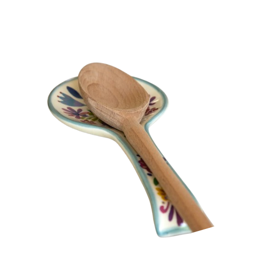 Ceramic Spoon Rest Folk Flower