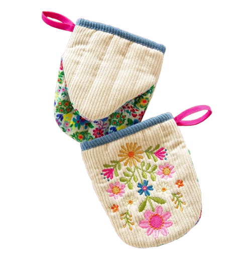 Embroidered Mini Oven Mitt Set