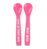 Love First Bite Miss Mess Spoon Set-Pink