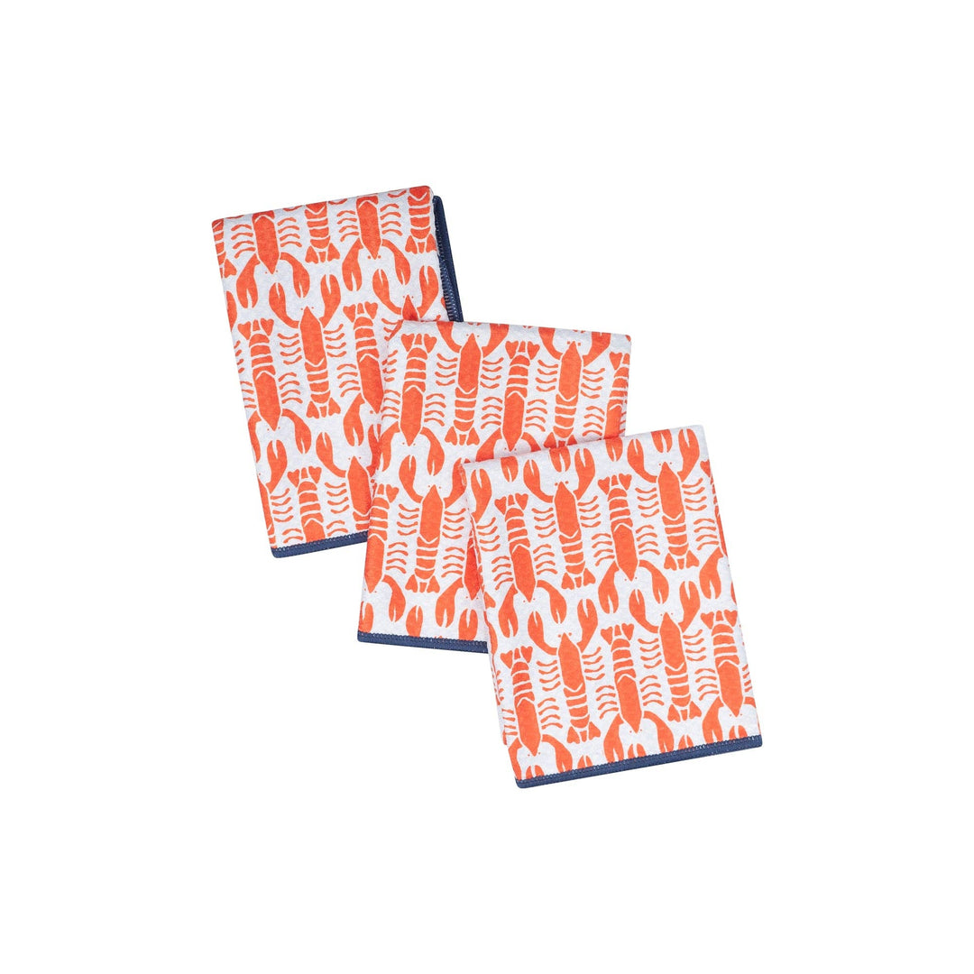 Mighty Mini Towel (Set of 3) Reversible - KN Lobster: Red