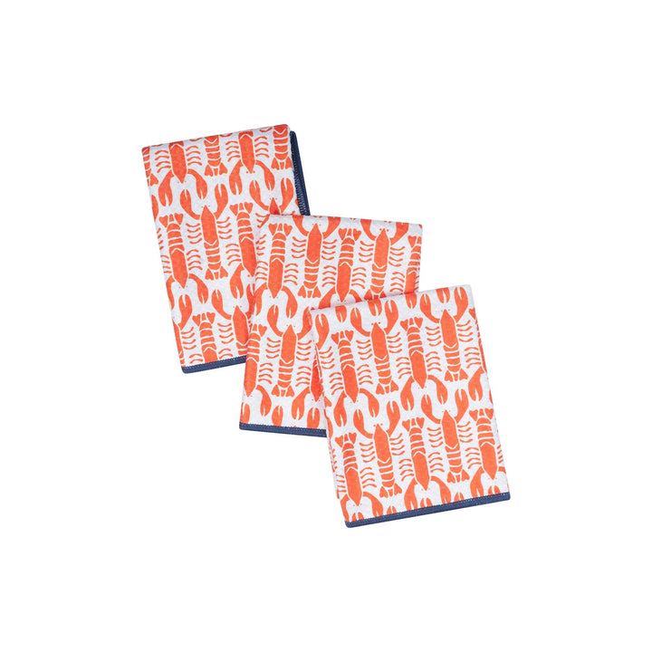 Mighty Mini Towel (Set of 3) Reversible - KN Lobster: Red