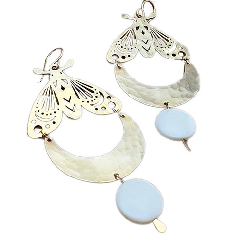 Gold Luna Moth Earrings