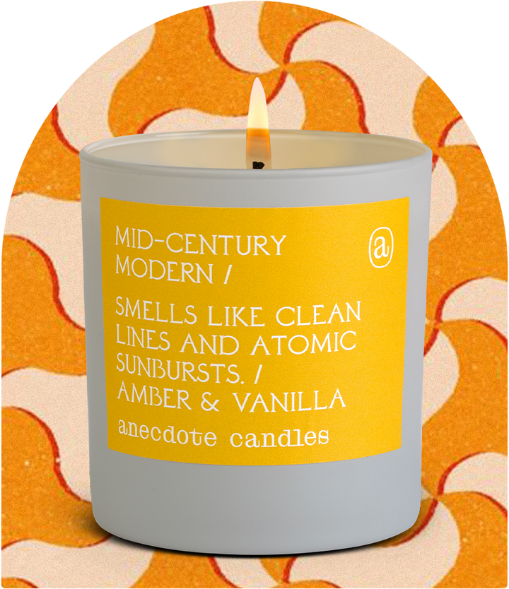 Mid-century Modern (Amber &amp; Vanilla) Candle: 7.8 oz Glass Jar