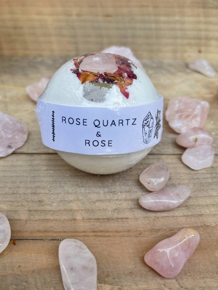 Rose Quartz &amp; Rose Bath Bomb: Medium