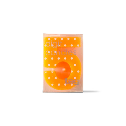 Five Digit Party Candle Dots Orange Multi Paraffin Wax