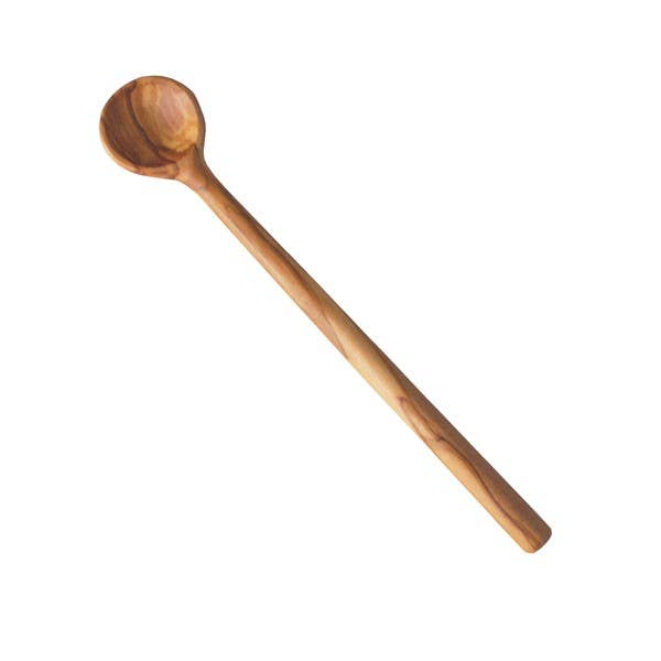 Olive Wood Long Handle Spoon - Punch/Cocktails/Ice Tea -8"