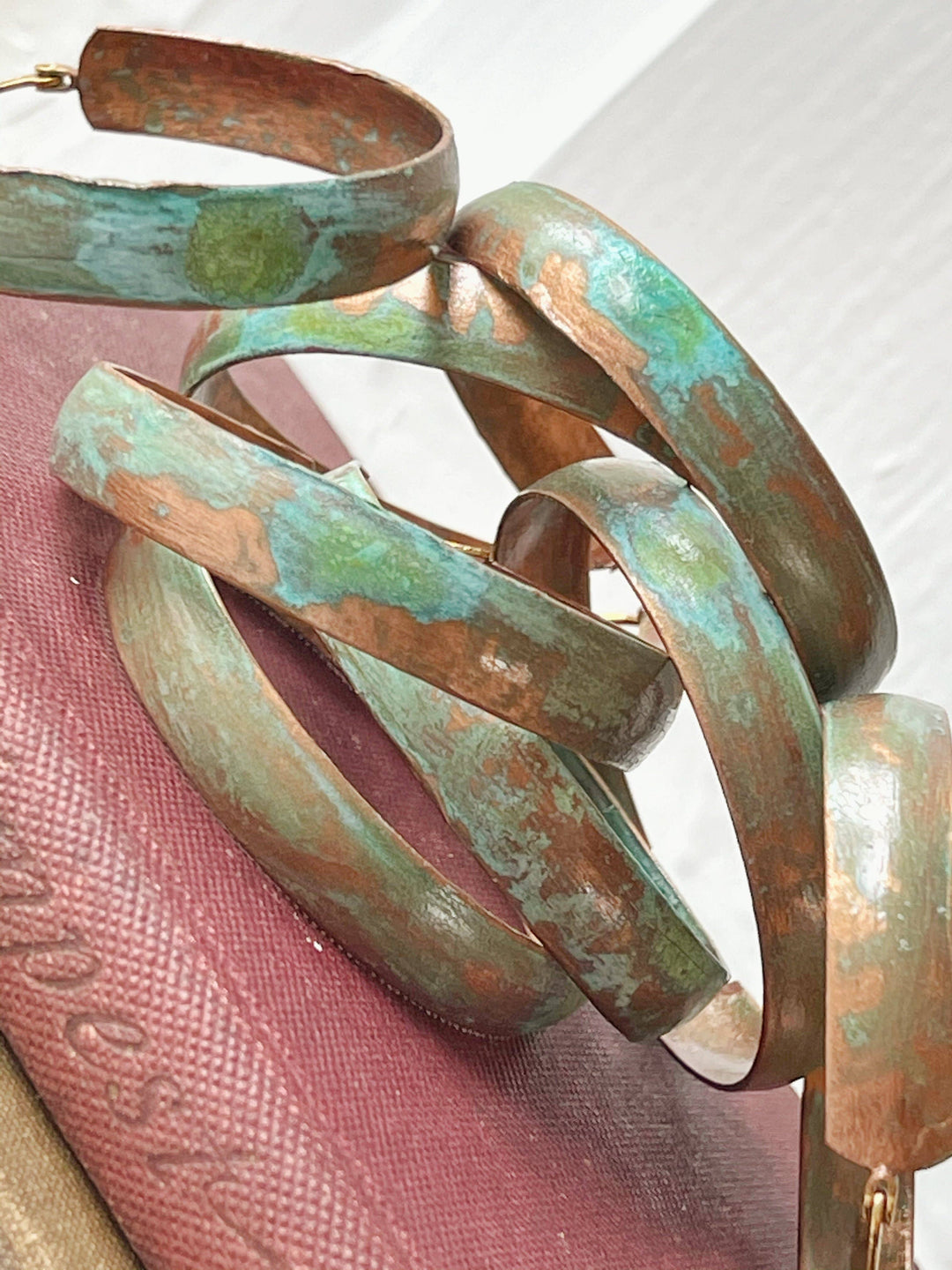Hand-Painted Patina Hoop Earrings