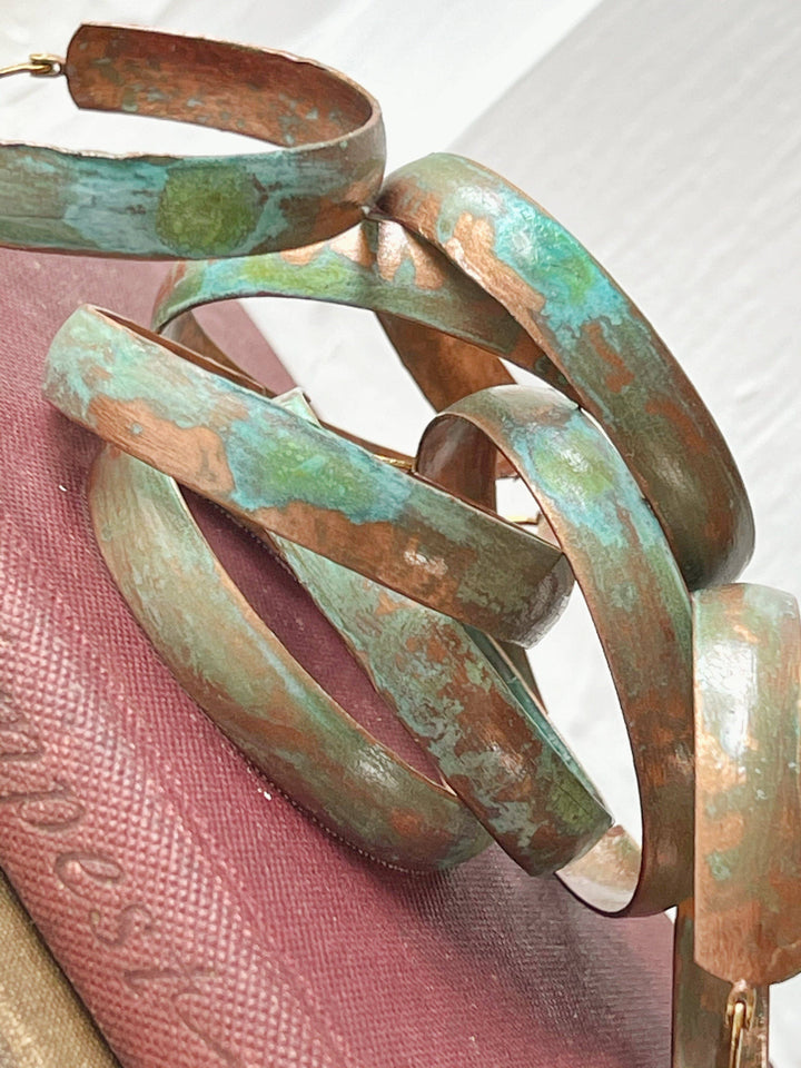 Hand-Painted Patina Hoop Earrings
