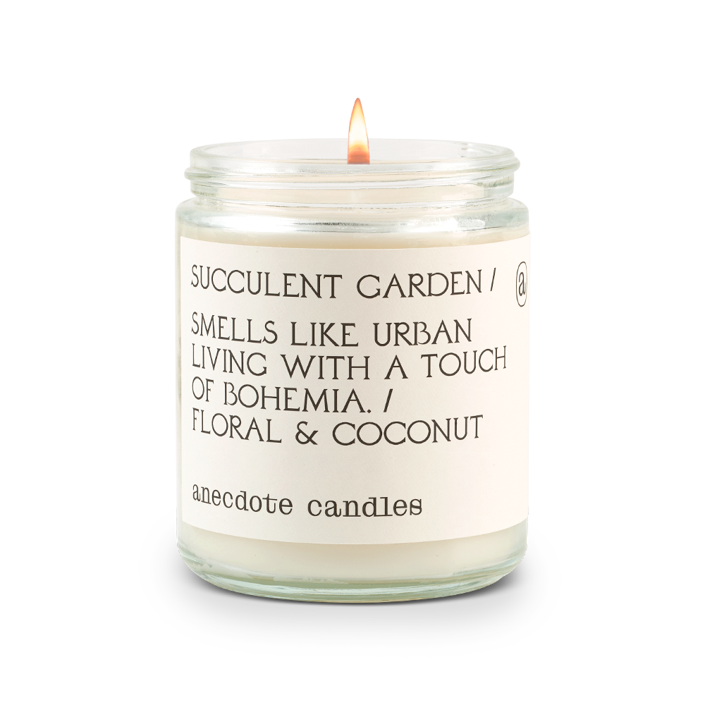Succulent Garden (Floral &amp; Coconut) Candle: 7.8 oz Glass Jar