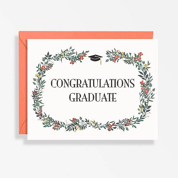 Floral Wreath Graduation Card