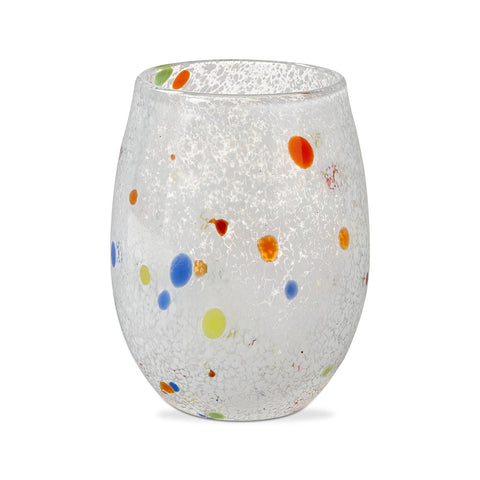 Confetti Stemless Wine Glass WhiteWhite Glass Everyday