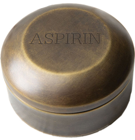 Antique Brass Aspirin Pill Box