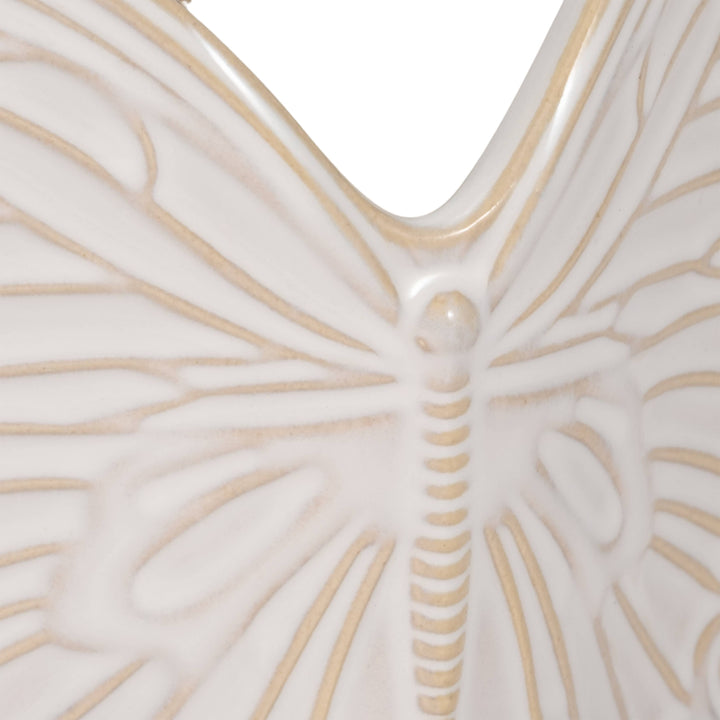 Planter - Ivory Ceramic Butterfly, 7 in.