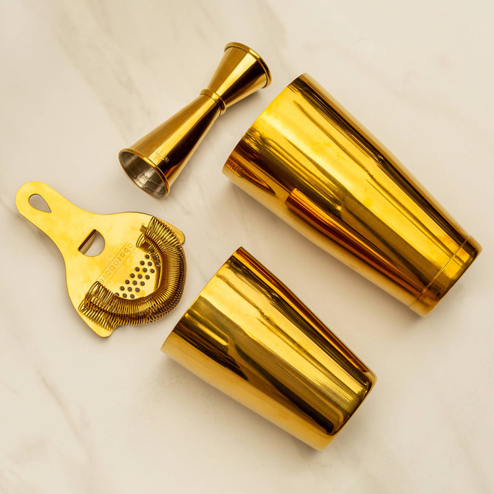 Craft Cocktail Bar Set, Gold (4 Piece)