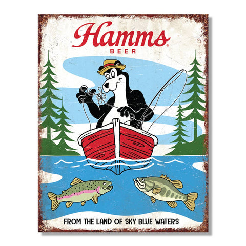 Hamms - Fishing Tin Sign