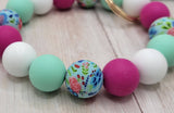 A4 Rose Bird Silicone Wristlet Keychain
