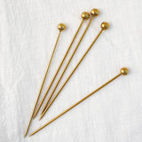 Cocktail Picks for Garnishes, Gold (12 Piece, Short)