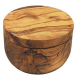 Olive Wood Salt Cellar With Pivoting Magnetic Lid
