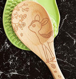 Solid Beechwood Woodland Sauce Spoon