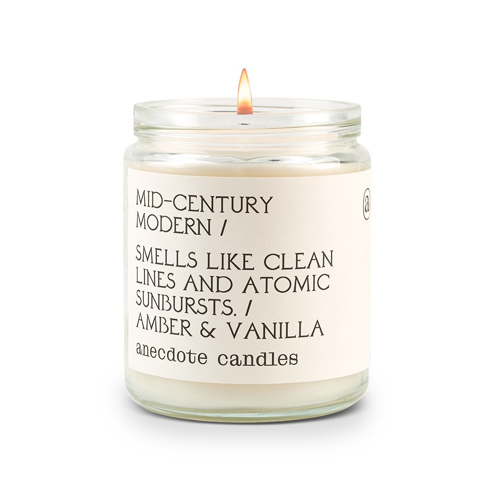 Mid-century Modern (Amber &amp; Vanilla) Candle: 7.8 oz Glass Jar
