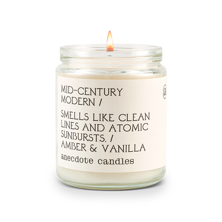 Mid-century Modern (Amber &amp; Vanilla) Candle: 7.8 oz Glass Jar