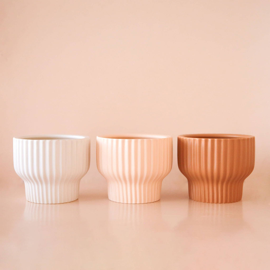 Presley Pedestal Planter - White 4.5 inch