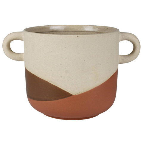 Manitu Cachepot with Handles, Ceramic - Lrg