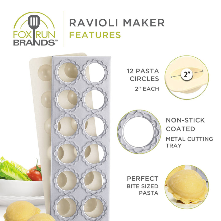 Fox Run Flower Shaped Ravioli Maker, 12 Molds, 12" x 3" x 1"