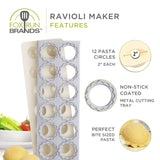 Fox Run Flower Shaped Ravioli Maker, 12 Molds, 12" x 3" x 1"