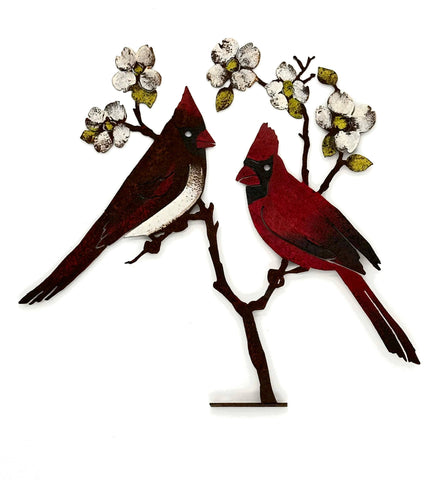 Cardinals on Dogwood - Painted