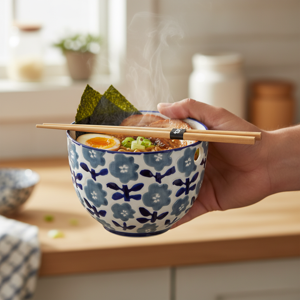Hana Noodle Bowl Blue Stoneware Everyday