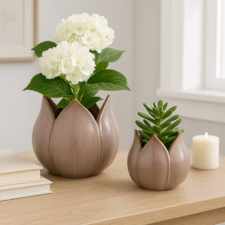 Ceramic Sculpted Petal Planter