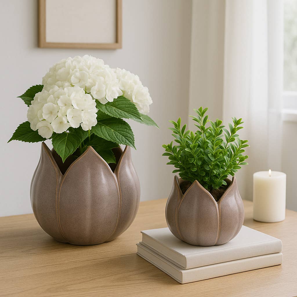 Ceramic Sculpted Petal Planter