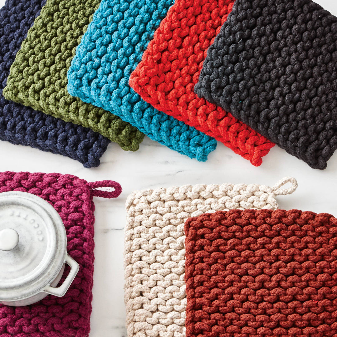 Crochet Trivet Potholder Gray Cotton Everyday