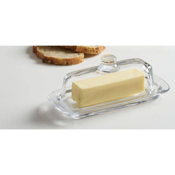 HIC Kitchen Glass Butter Dish With Lid