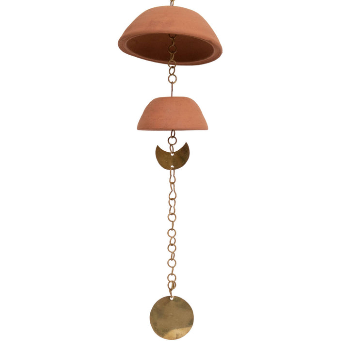 Moon Brass Terracotta &amp; Metal Hanging Wall Accent
