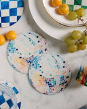 Rainbow Disco Ball Reusable Chipboard Coasters - Set of Four