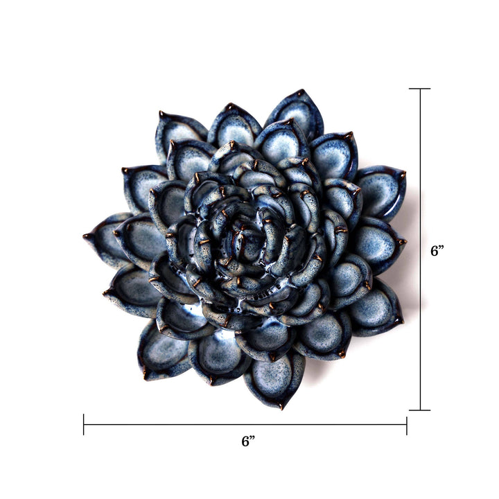 Ceramic Faux Flowers Succulents For Tabletop Or Wall Hangin: Peony Orange