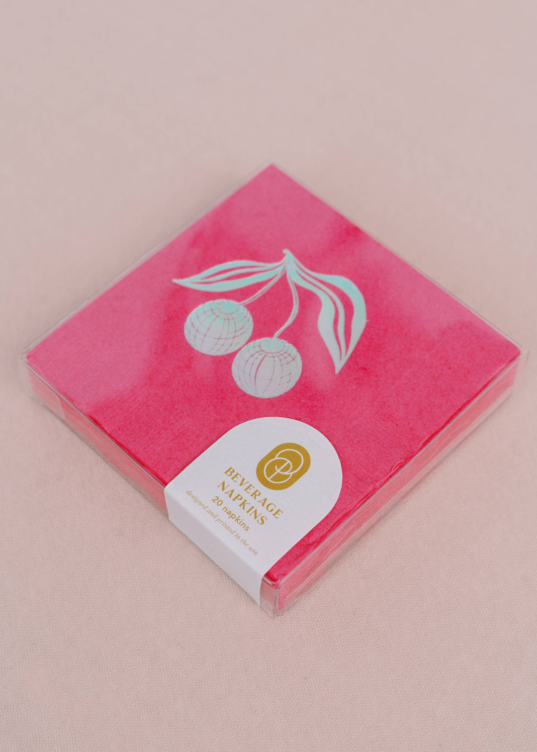 Disco Cherries Hot Pink Cocktail Paper Beverage Napkins - Se