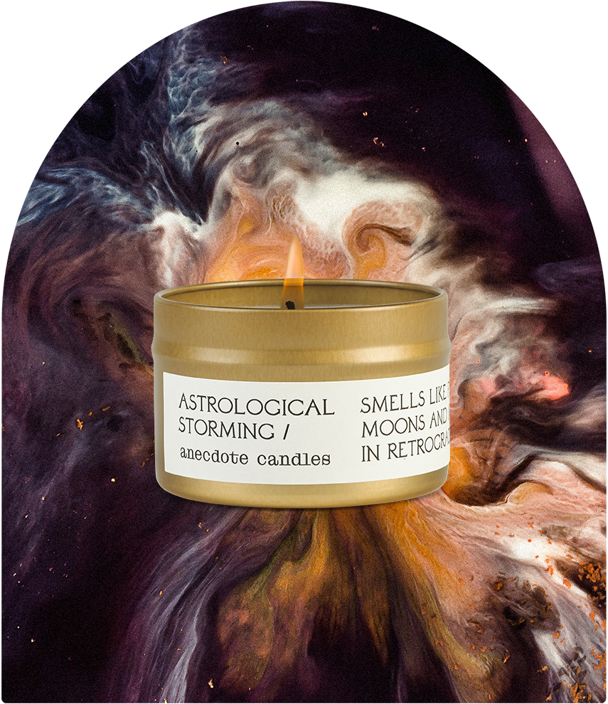 Astrological Storming (Sandalwood &amp; Incense) Candle: 7.8 oz Glass Jar