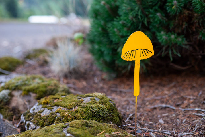 Bright Painted Metal Mushroom Pick